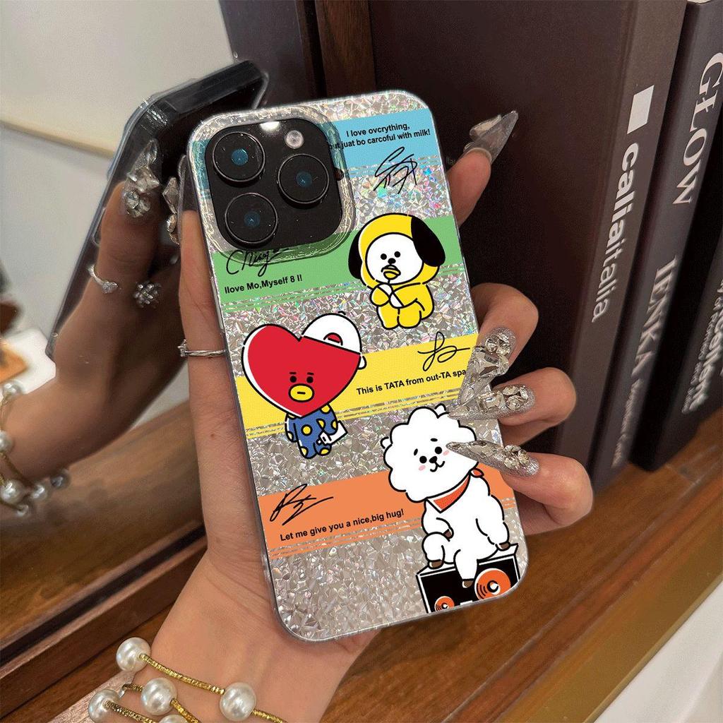 Case for iphone Air 14 16 Plus XR 13 17 Pro 15 18 Pro Max 12 XS Max 11 Cartoon Characters and Texts Shattered Airbag Shockproof Cover