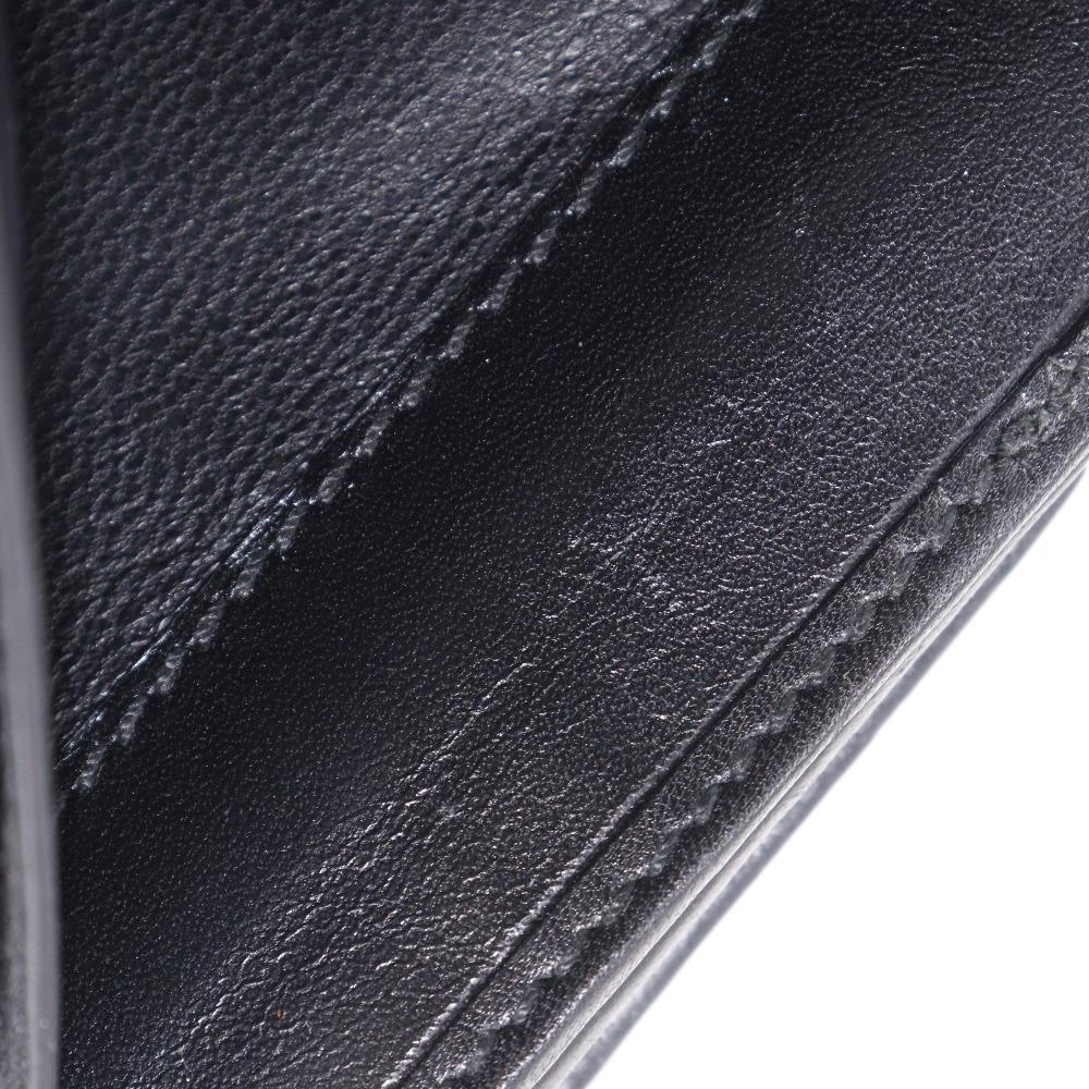 Gucci GG Bi-Fold Wallet 112664 Black Sima Leather Women Used