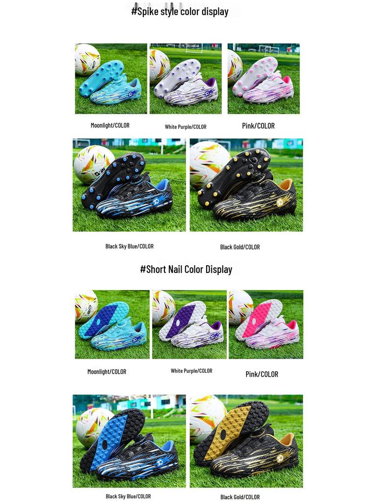 Cross-Border TF Studded Children's Football Shoes for Primary Students – AG Rotating Button for Training