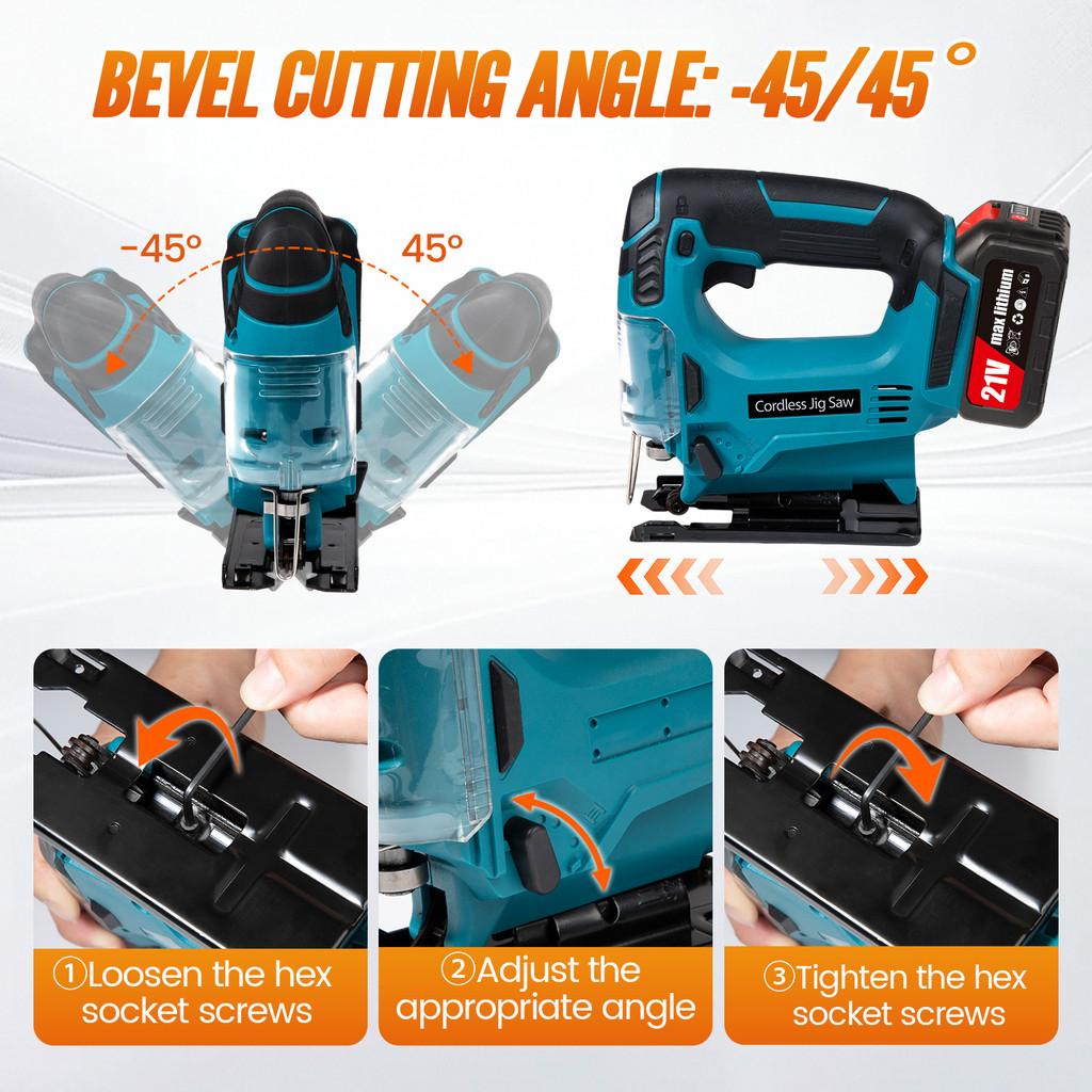 1000W 26mm LED Light Multi-Function Cutting Woodworking Power Tool Cordless Portable Jig Saw Electric Curved Saw