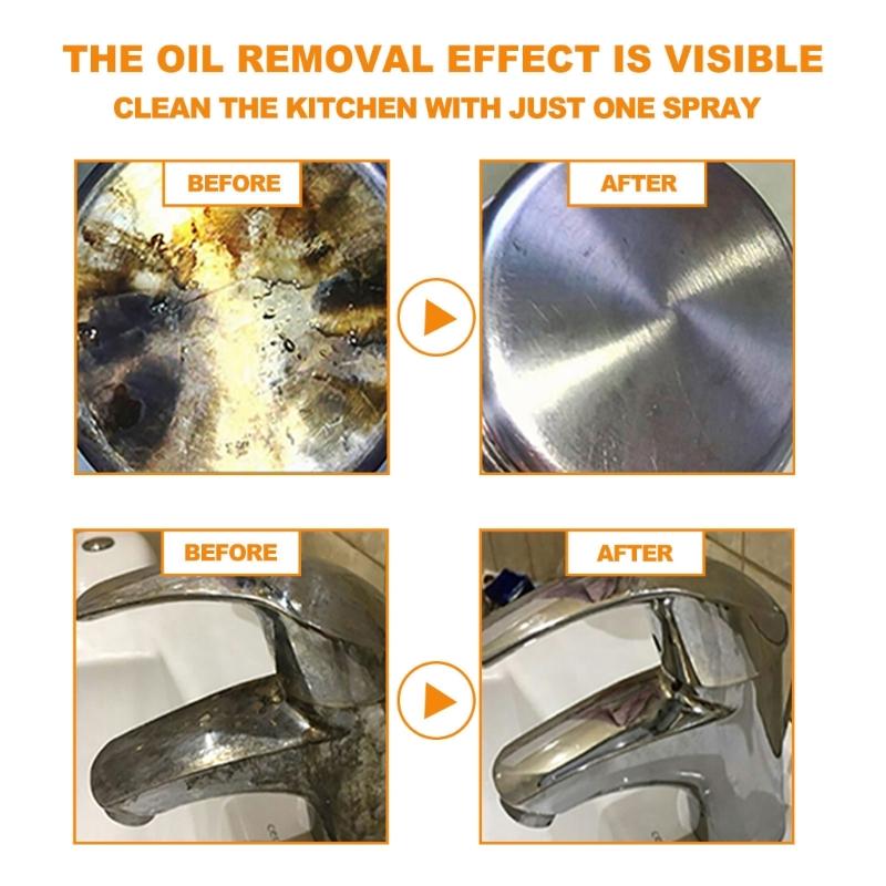 3pcs 60ml Kitchen Cleaner Range Hood Oil Stain Cleaner Multifunctional Cleaning Agent Supplies Kitchen Supplies