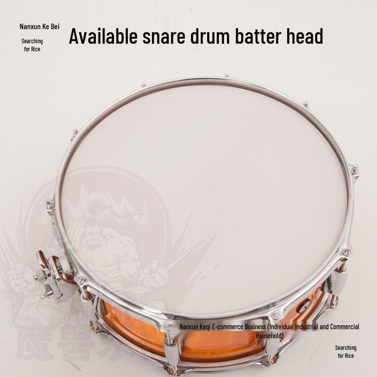 14-inch Sandblasted Snare Drum Head, Drum Rack Kit, 13-inch Small Snare Striking Surface, 18/20/22-inch White Bass Drum Head