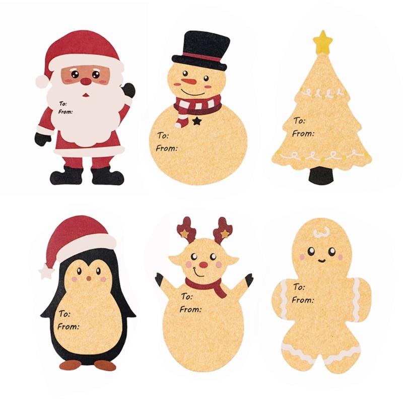 10PCS Christmas Label Individual-Adhesive Wrapping Label Christmas Name Transfers for Envelopes Box Cards Christmas Decoration
