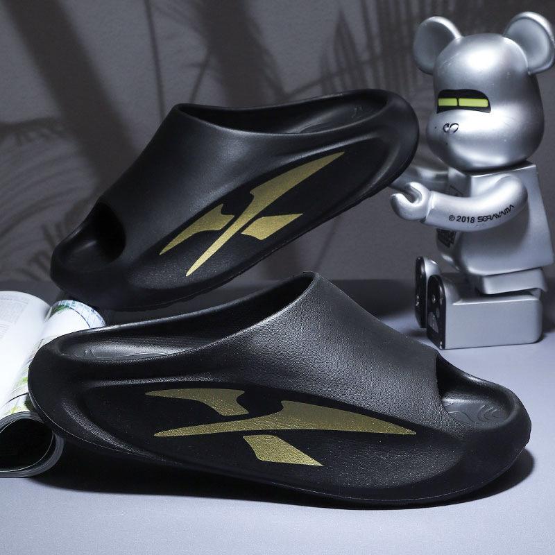 

Summer slippers men wear eva thick bottom new home indoor light soft bottom couple bath cool slippers men 40-41 [Standard code] чорний