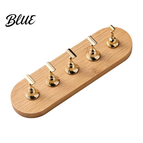 DIY Nail Art Tool Practice Stand with Wooden Base, Magnetic Press-on Holder Acrylic Display for Painting Nails, False Home Salon Manicure