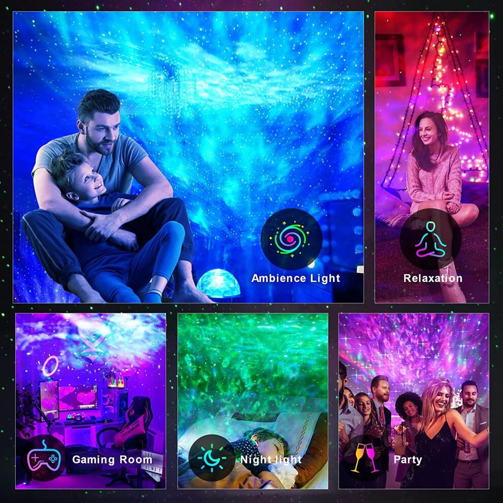 Galaxy Projector, Mexllex Star Projector with Remote Control, Night Light Projector with Timer, Bluetooth USB Colour Changing