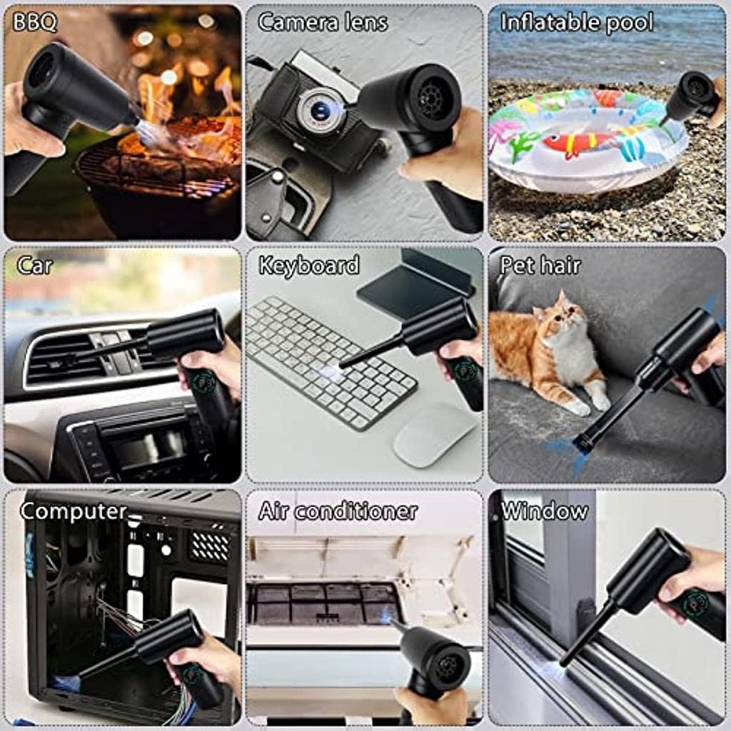 2 in 1 Portable Compressed Air Duster Air Blower & Vacuum Cleaner Cordless Keyboard Computer Duster Blower 3.81*1.88*6.51 inch