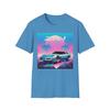 Unisex Shirt Cotton Oversize Large Size Retro C4 Corvette ZR-1 90s Vaporwave Neon Palm Tree Graphic