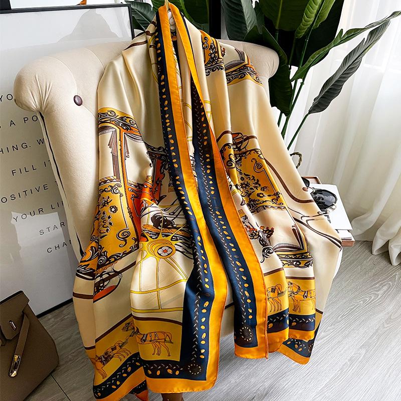 180*90cm Fashion Luxury Brand Scarf Women Shawl  Wrap Spring Muffler Hijab Bufanda Foulard Female Bandana Beach Stoles  Silk