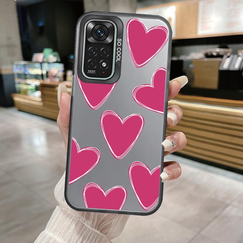 For Redmi Note 11 11S 14 13 Note14 Note13 Pro 5G 4G Case Shockproof TPU Soft Bumper Hard Back Cover Love Heart Aircraft Fundas