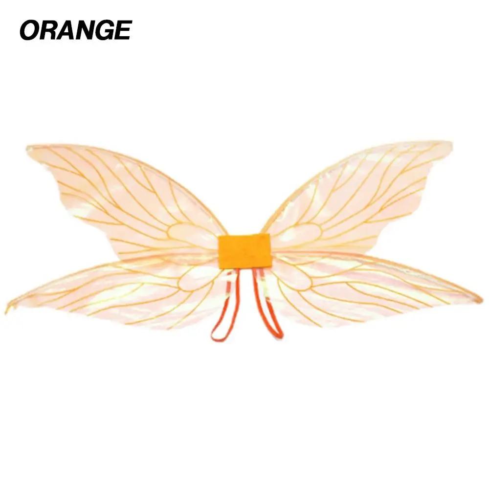 

Girl Butterfly Wings Fairy Wing COS Princess Festival Party Makeup Prom Props Cicada Wings Role Play Dress-Up Wings Costume оранжевый