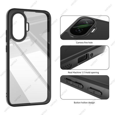 Pre puzdro Xiaomi Poco F7 Pre Poco F7 Turbo 4 Pro Nárazuvzdorné TPU priehľadný čierny rám Puzdro Pre Xiaomi Poco F7 Turbo 4 Pro.