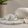 Odorless PLA Filament Decoration 3D Printed Cat Ghost Statues, Halloween Haunted Kitten Figurines with Hollow Eyes Detailed Carving Decor