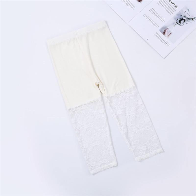 Sommerleggings für Mädchen Kinder Caprihosen Dünne Spitzen- und Spitzenleggings Neuer Stil