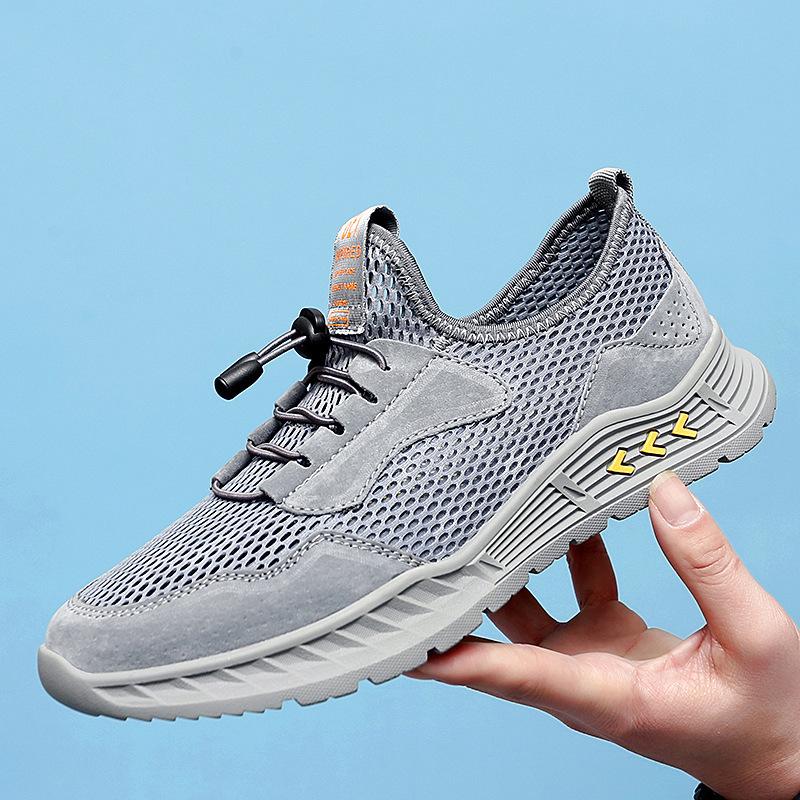

Live men s shoes large size 2025 summer new mesh shoes men s mesh casual sports shoes breathable non-slip board shoes 46 серый