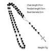 Fashion Vintage Cross Necklace Rosary Beads Chain Jesus Crucifix Virgin Mary Pendant Chain Jewelry Necklace