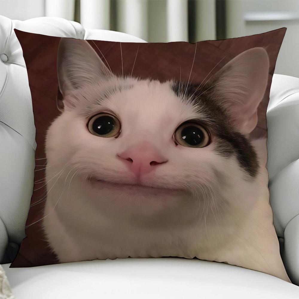 Cat Funny Meme cushion cover Birthday Anniversary Gifts Double Sided Printed Zipper Cushion Cover Soft Skin Bedding