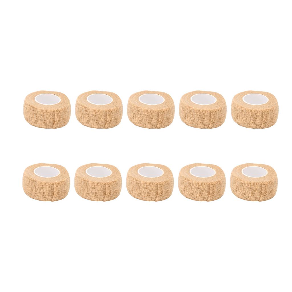 10Pcs Self Adhesive Bandage Wrap Approx 1in Wide 2yd Long Elastic Flexible Portable Breathable