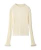 Furfur Feather Trim Rib Knit Top RWNT245051 IVR Women's