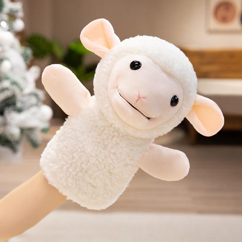 Fox & Crow Plush Hand Puppets for Storytelling with Sheep Gloves