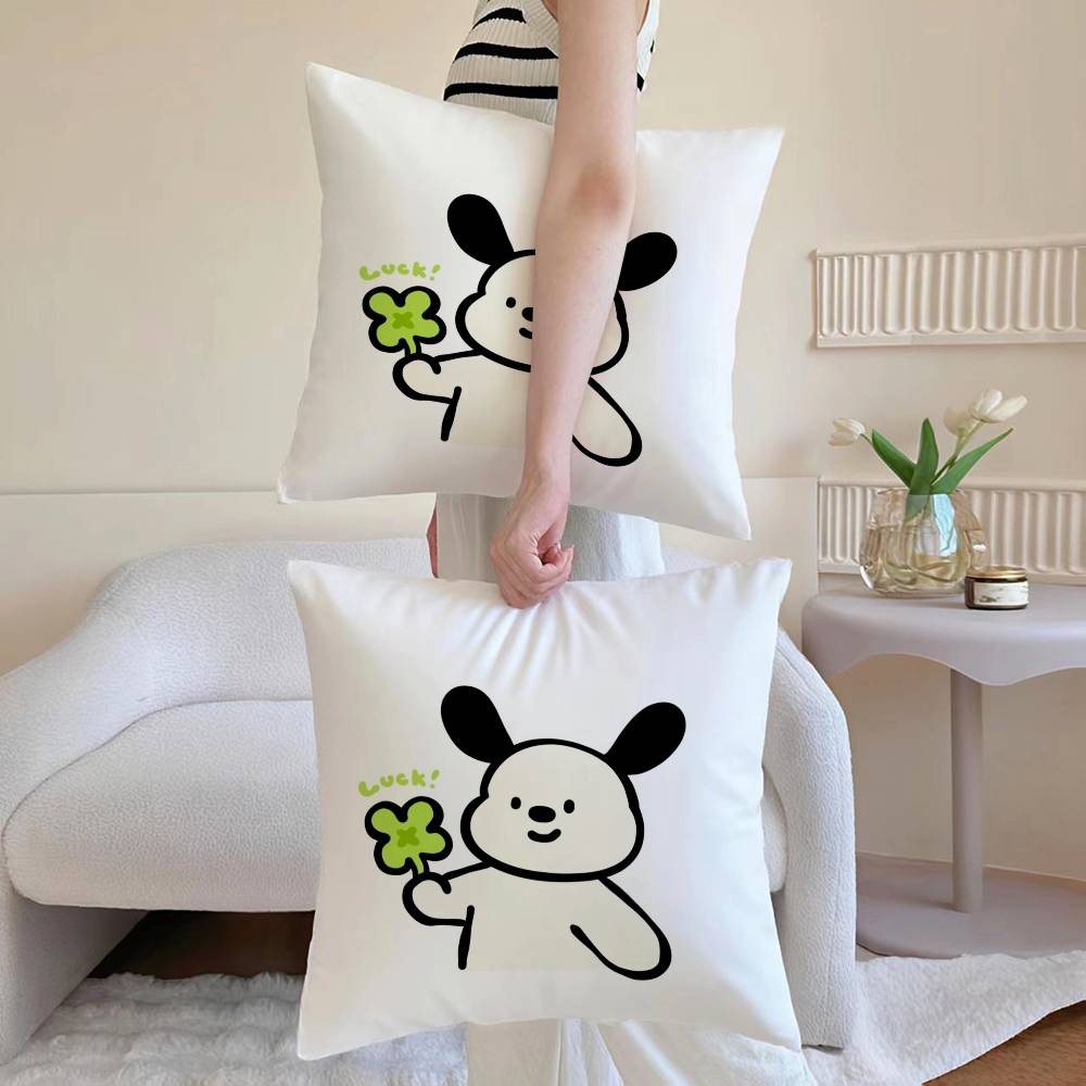 Lucky Four leaf clover Pillow Case Sofa and Living Room Decorative Cushion Covers Dust-proof and Mite-proof Invisible Zipper