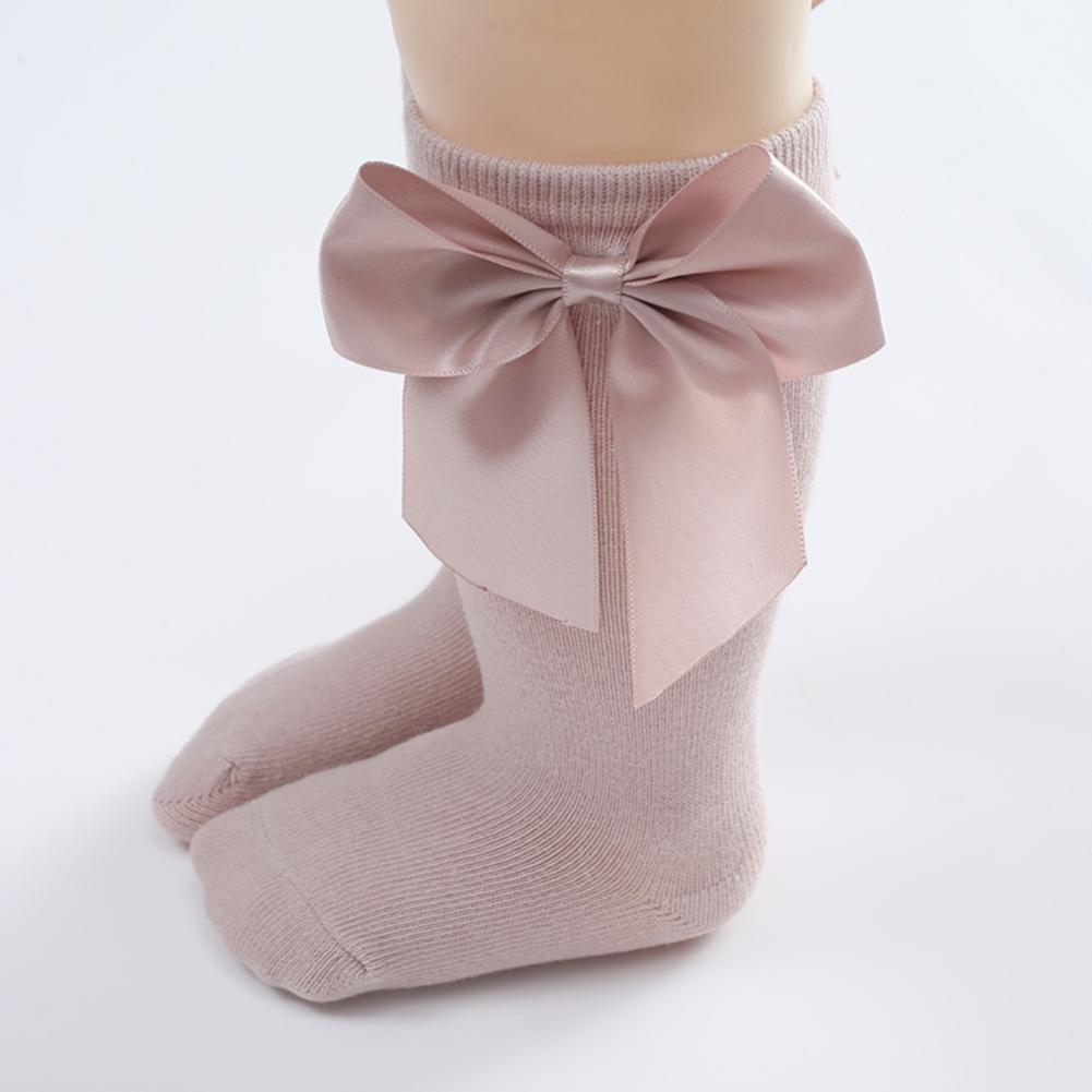 Newborn Baby Girls Big Bow Long Socks Cotton Cute Socks Kid Spring Clothing Unisex Toddlers Soft Cotton Socks 0-3Years