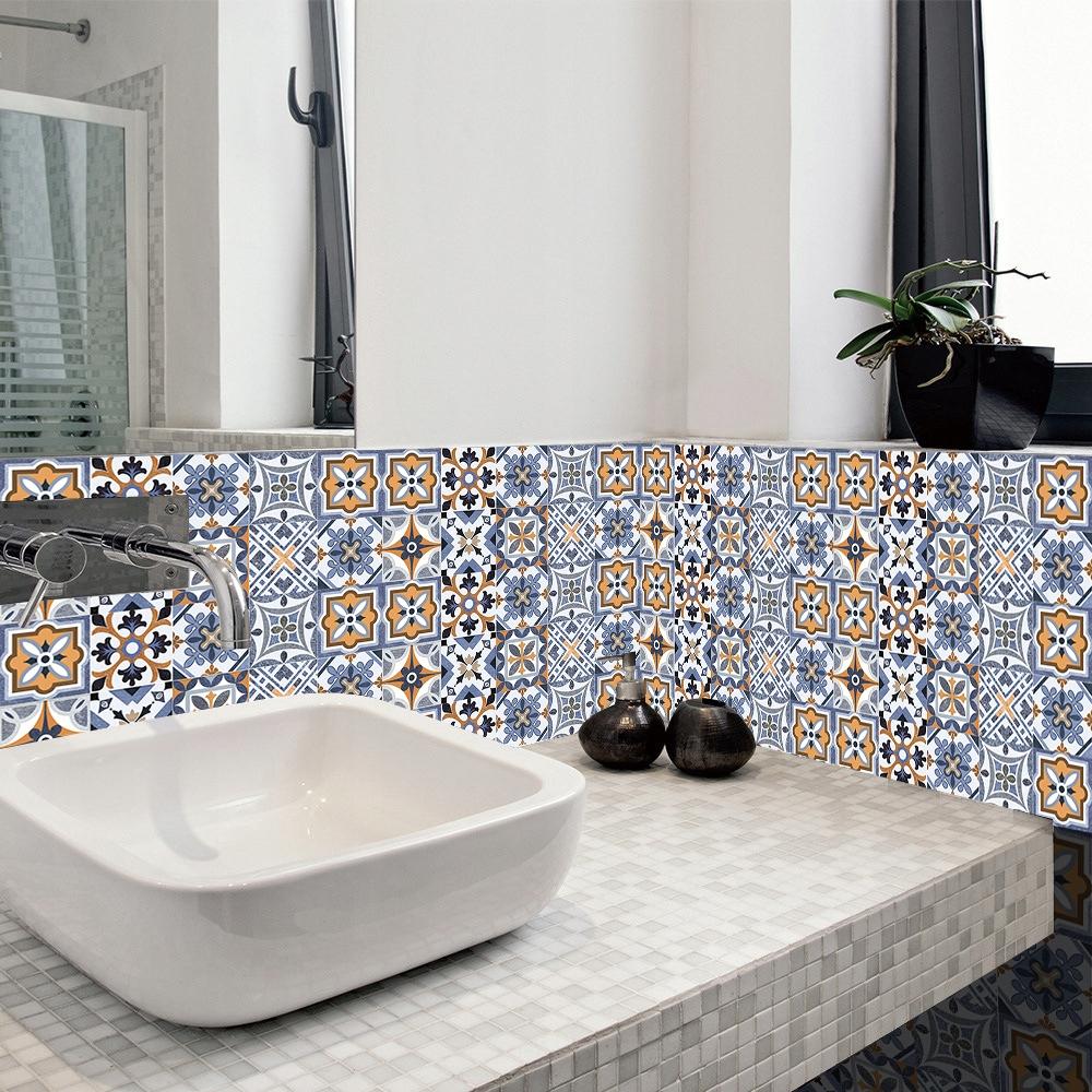 Self-adhesive PVC Patchwork Panel Tiles Set of 10 Wallpaper 20X20Cm Zm-06-032