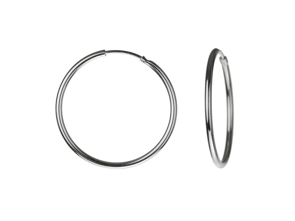Silver Hoop Earrings Large 3Cm Circles 30Mm Thick 1.8Mm 925 Silver Elegant