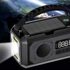 12000mAh Weather Alert Radio with 2 Solar Panels Solar Hand Crank Multifunction Radio Reading Lamp SOS Alarm for Outdoor Camping