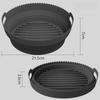 Silicone Air Fryer Tray Round Reusable Liner Basket with Divider Plate for Baking Cooking Oven Accessories Baking Tray Bakeware