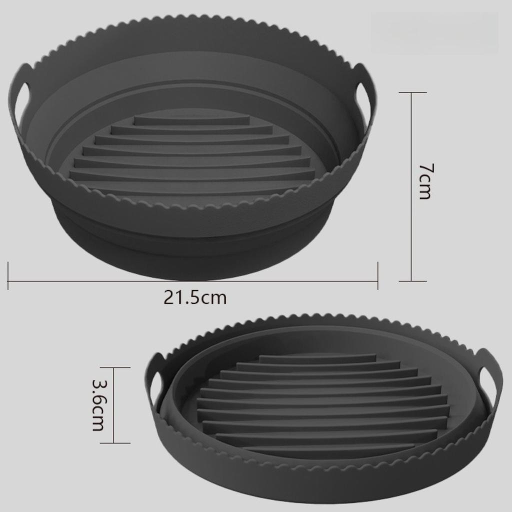 Silicone Air Fryer Tray Round Reusable Liner Basket with Divider Plate for Baking Cooking Oven Accessories Baking Tray Bakeware