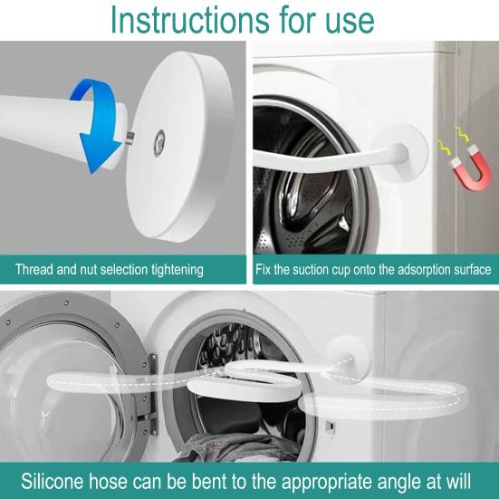 Front Load Washer Door Prop Magnetic Washer Door Holder Flexible Dryer Door Support Keeps Door Open for Washing Machine Dryer Ventilated Dry