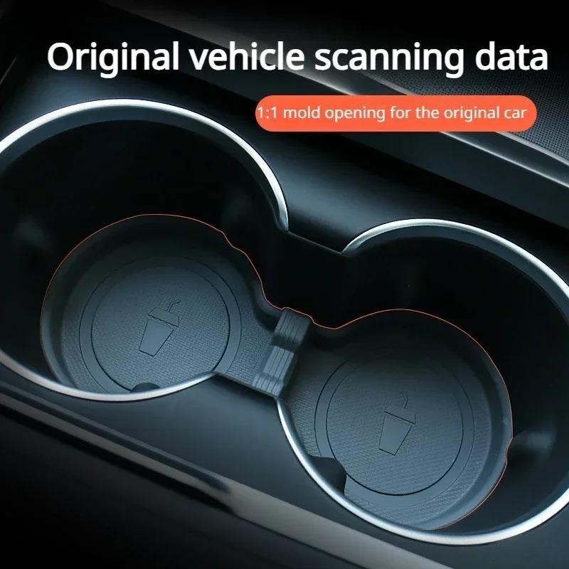 Water Cup Storage Box for Tesla Model 3 Highland Model Y Juniper 2025 Central Control Cup Mat Waterproof Anti-Slip Accessories