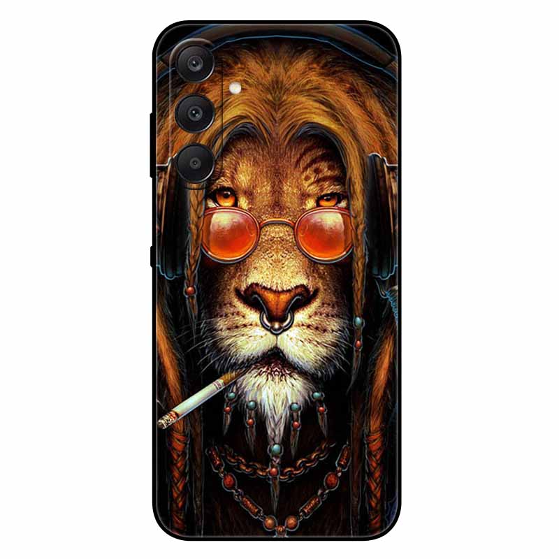 For Samsung A17 5G Case Black Silicone Soft Fashion Animal Back Cover For Samsung Galaxy A17 5G TPU Coque Cute Protective Bumper