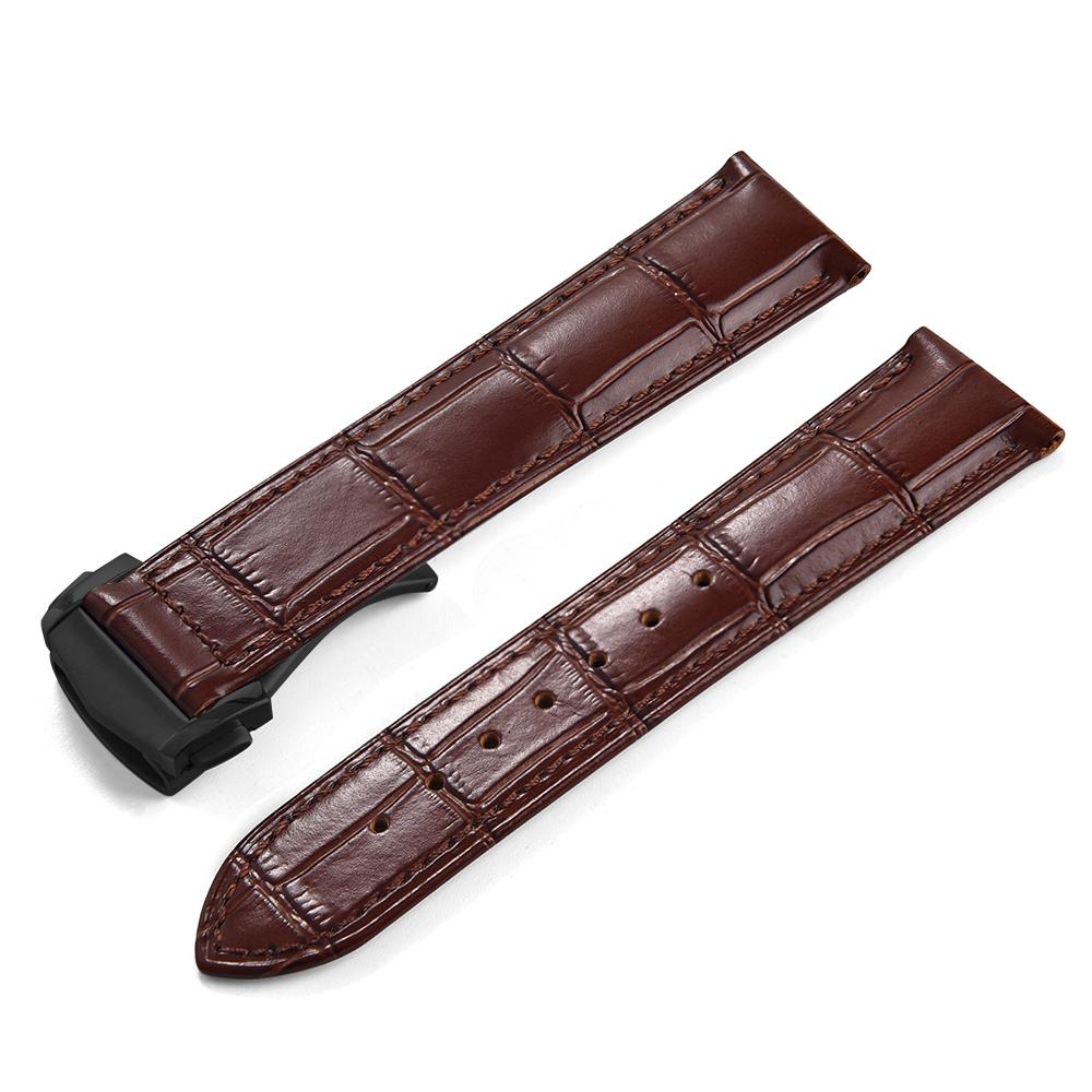 19mm 20mm 21mm 22mm High Quality Genuine Leather Watch Strap For Omega 007 Seamaster 300 Business Clasp Accessories