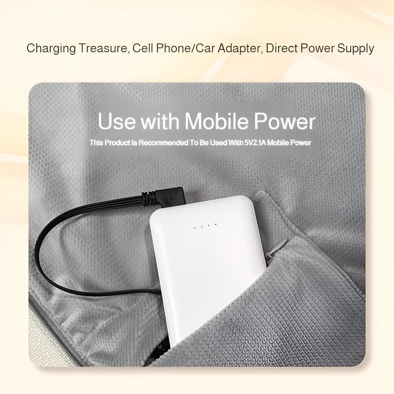 Wearable Electric Heated Blanket 3-Speed Temperature USB Charging Portable Graphene Heating Shawl for Home Office Outdoor Use