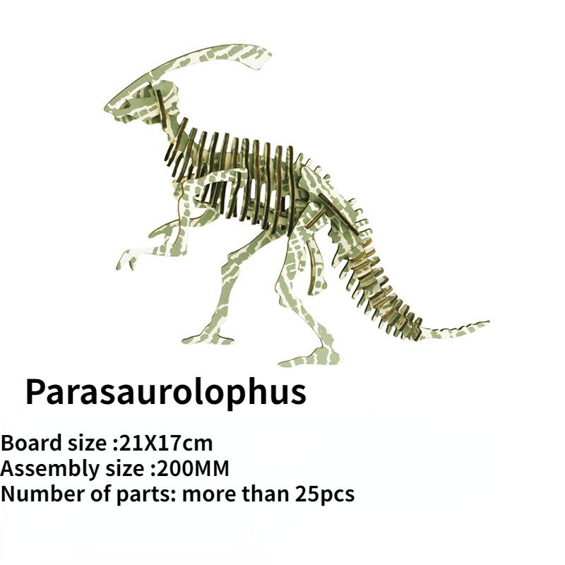 Wooden T-Rex 3D Puzzle Model Laser Version Diy Children'S Educational Simulation Kindergarten Gifts Back To School Season Gifts