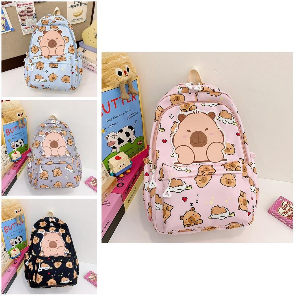 Lightweight Spacious And Kids Backpack With Capybara Design Perfect For Days School