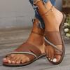 European and American Foreign Trade Large Size Flat-bottomed Slippers 2024 Autumn New Round Head Light Cover Toes Casual Wear Cool Slippers Women