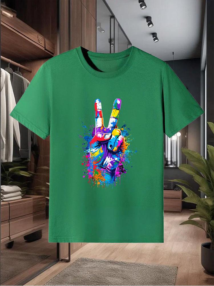 Men's New 100% Cotton T - Shirts for Summer  A Loose, Breathable and Casual Short - Sleeve Top