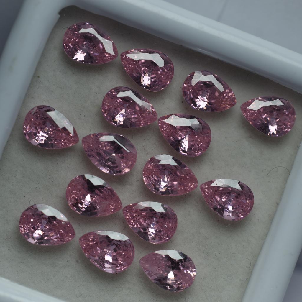 9 PCS Natural Pink Ceylon Sapphire Pear Cut Loose Gemstone CERTIFIED Lot 6x5 MM RS-030