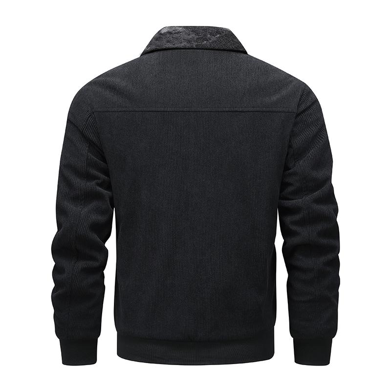 Men's Cashmere Jacket with Added Velvet, Corduroy Thick Plus Size Cotton Coat, Cotton Jacket