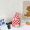 New children's bag boys fashion plaid messenger bag mini smiley face breast bag girls casual change bag