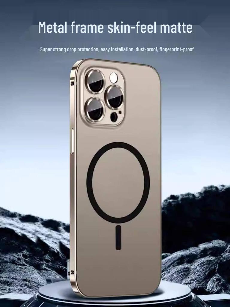 King Metal Buckle Apple 17pro/17promax Magnetic Anti-Fall Frosted Phone Case
