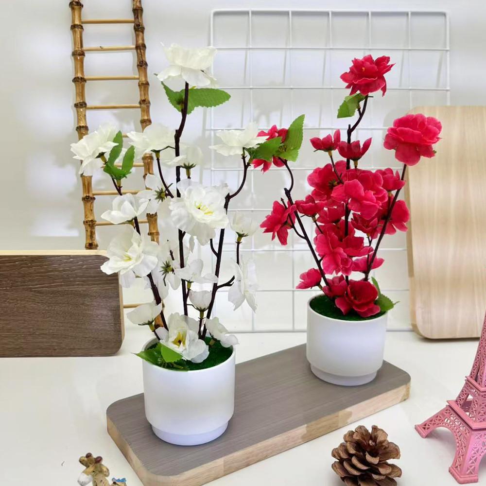 Sztuczna roślina kwitnąca brzoskwini o realistycznej teksturze do ogrodu zewnętrznego i dekoracji domu