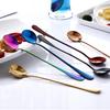 Long Handle Spoon, Coffee Stirrers, 8-Inch Ice Tea Spoon, Stainless Steel Iced Teaspoon for Milk Cocktail Stirring