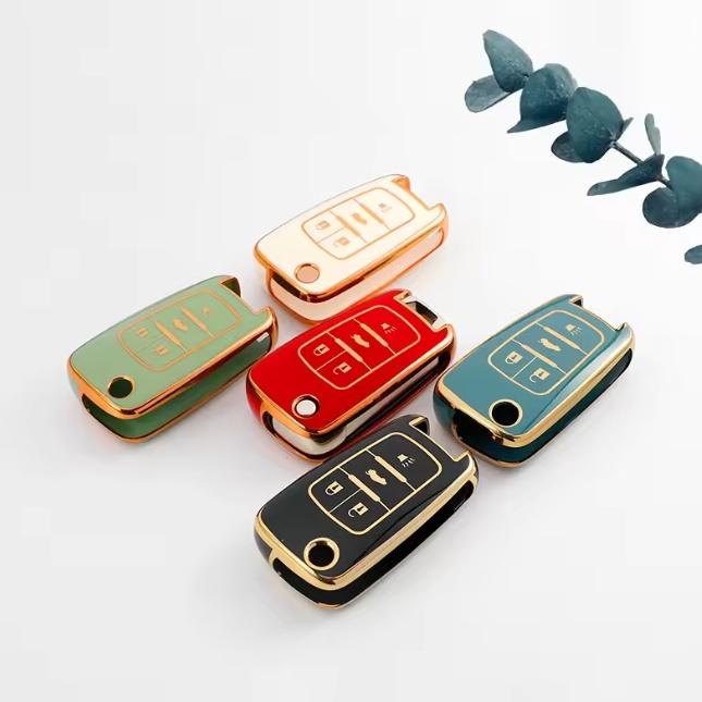 New TPU Flip Car Key Fob Case Cover for Chevrolet Cruze Impala Camaro Garna Equinox Volt Yakista AVEO Impala GMC Terrain Keychain