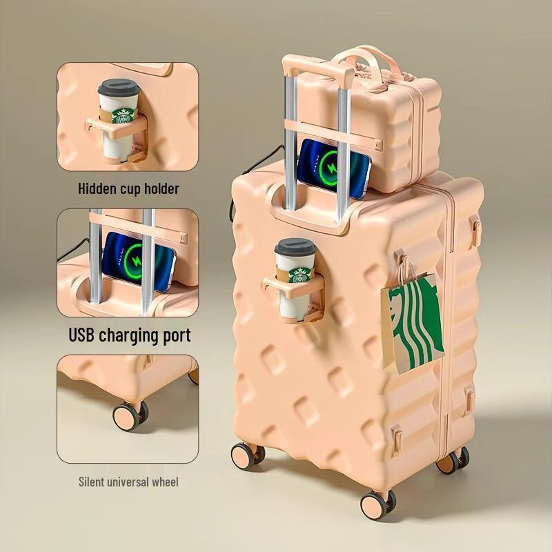 Laugh Flame Cherry Blossom Pink Travel Suitcase