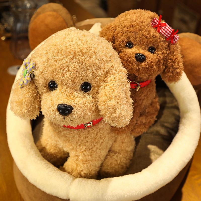 Cute Realistic Husky and Pomeranian Dog Plush Figurine Dolls