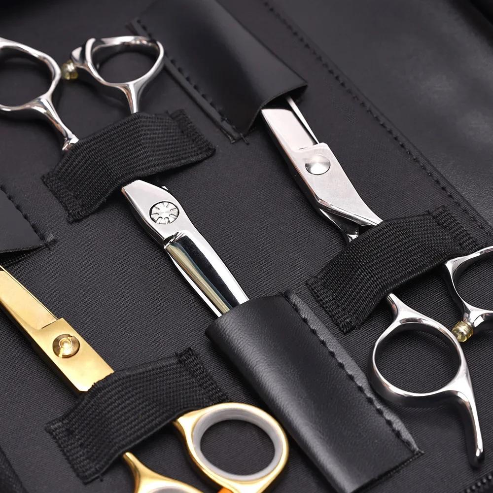 Professinal Scissors Bag Barber Hair Salon Scissor Case PU Leather Haircut Storage Hairdresser Styling Tools Accessories